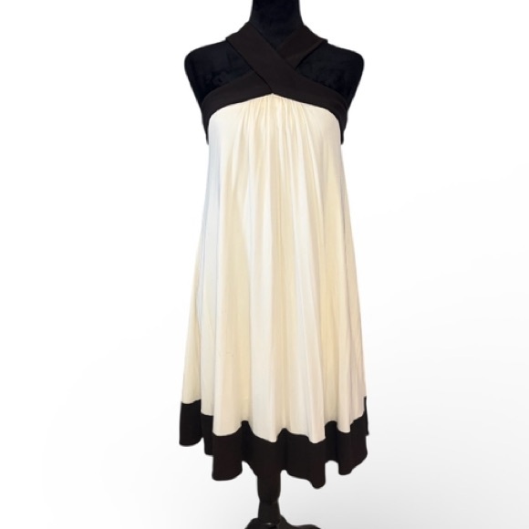 Vintage Diane von Furstenberg Lion Halter Dress,
cream, black, flowy, Size 2 - Picture 9 of 9